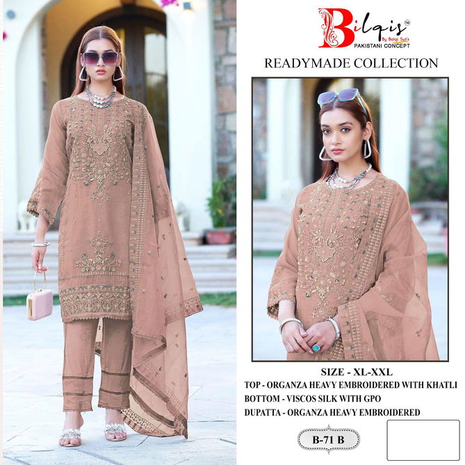 B 71 A To D Bilqis Organza Pakistani Readymade Suits Suppliers In India
